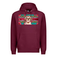 Burgundy Western Shih Tzu License Plate Design Premium Hoodie - JahusDesignShop