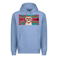 Colony Blue Western Shih Tzu License Plate Design Premium Hoodie - JahusDesignShop