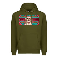 Army Green Western Shih Tzu License Plate Design Premium Hoodie - JahusDesignShop