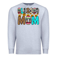 Heather Grey blessed mom Premium Sweatshirt - Zillion Design Studio