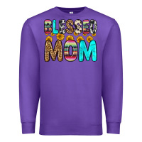 Purple blessed mom Premium Sweatshirt - Zillion Design Studio
