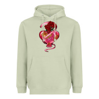 Matcha heart glass vase love tickets with rose Heavyweight Hoodie - RanaPortraitStore