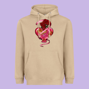 Heart Glass Vase Love Tickets With Rose Heavyweight Hoodie Designed By Ranaportraitstore