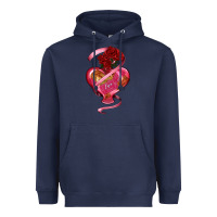 Navy heart glass vase love tickets with rose Heavyweight Hoodie - RanaPortraitStore