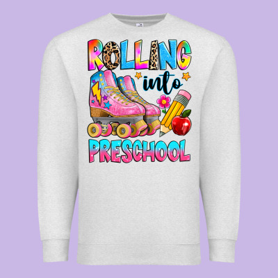 Rolling Into Preschool Grade Premium Sweatshirt Designed By Texasbilliewilder