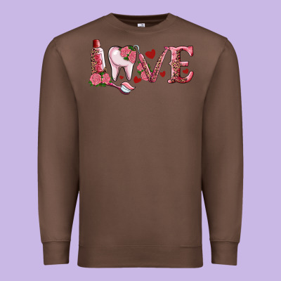 Valentines Day Dental Love Premium Sweatshirt Designed By Ranaportraitstore