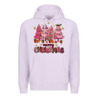 Lilac pink christmas trees Premium Hoodie - AdoDesignShop
