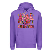 Purple pink christmas trees Premium Hoodie - AdoDesignShop