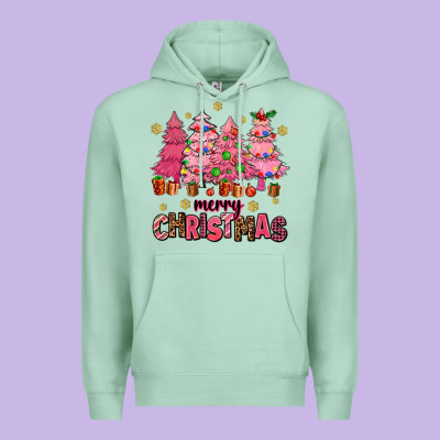 Pink Christmas Trees Premium Hoodie Designed By Adodesignshop
