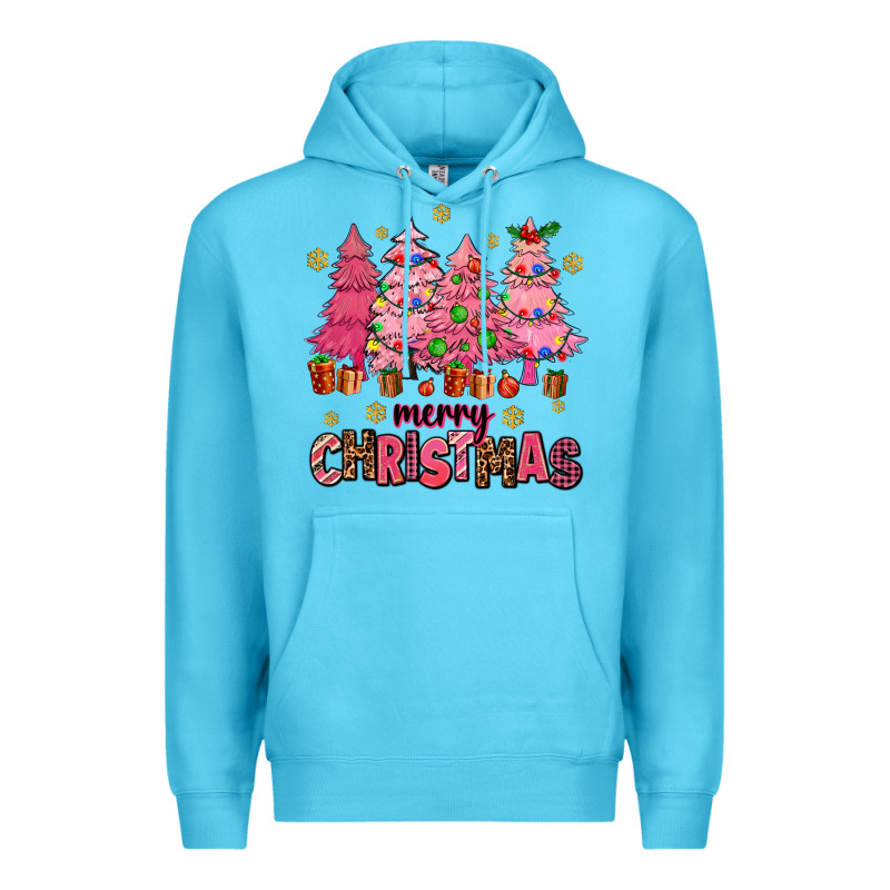 Pink Christmas Trees Premium Hoodie by AdoDesignShop | Teevron