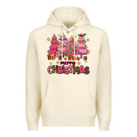 Sandshell pink christmas trees Premium Hoodie - AdoDesignShop