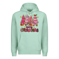 Seafoam pink christmas trees Premium Hoodie - AdoDesignShop