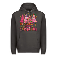 Smoke pink christmas trees Premium Hoodie - AdoDesignShop