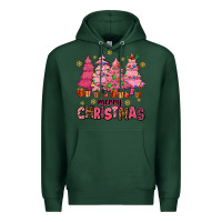 Sports Green pink christmas trees Premium Hoodie - AdoDesignShop