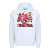 White pink christmas trees Premium Hoodie - AdoDesignShop