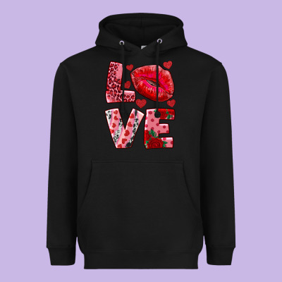 Heavyweight Hoodie love kiss