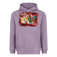 Lavender xoxo rooster and chicken Heavyweight Hoodie - RanaPortraitStore