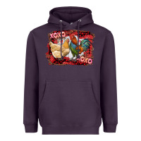 Plum xoxo rooster and chicken Heavyweight Hoodie - RanaPortraitStore