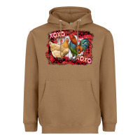 Toasted Coconut xoxo rooster and chicken Heavyweight Hoodie - RanaPortraitStore