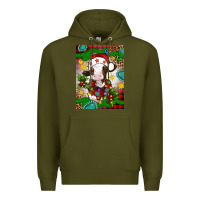 Army Green christmas cow air freshener Premium Hoodie - Artiststas