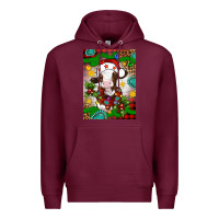 Burgundy christmas cow air freshener Premium Hoodie - Artiststas