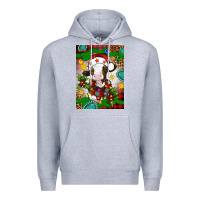 Heather Grey christmas cow air freshener Premium Hoodie - Artiststas