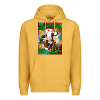 Mustard christmas cow air freshener Premium Hoodie - Artiststas