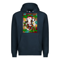 Navy christmas cow air freshener Premium Hoodie - Artiststas
