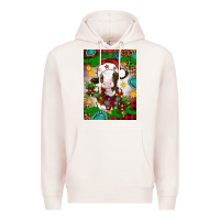 Pale Pink christmas cow air freshener Premium Hoodie - Artiststas