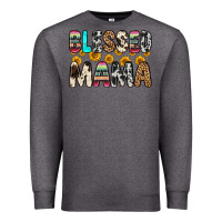 Charcoal Heather blessed mama Premium Sweatshirt - Zillion Design Studio
