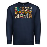 Navy blessed mama Premium Sweatshirt - Zillion Design Studio
