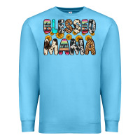Ocean Blue blessed mama Premium Sweatshirt - Zillion Design Studio