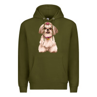 Army Green Shih Tzu Dog Design Premium Hoodie - JahusDesignShop
