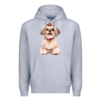 Heather Grey Shih Tzu Dog Design Premium Hoodie - JahusDesignShop