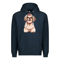 Navy Shih Tzu Dog Design Premium Hoodie - JahusDesignShop