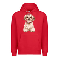 Red Shih Tzu Dog Design Premium Hoodie - JahusDesignShop