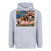 Heather Grey American farm animals Heavyweight Hoodie - RanaPortraitStore