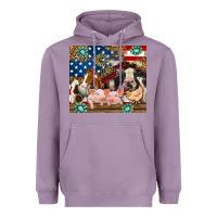 Lavender American farm animals Heavyweight Hoodie - RanaPortraitStore