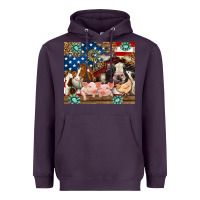 Plum American farm animals Heavyweight Hoodie - RanaPortraitStore