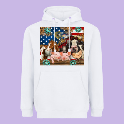 Heavyweight Hoodie American farm animals