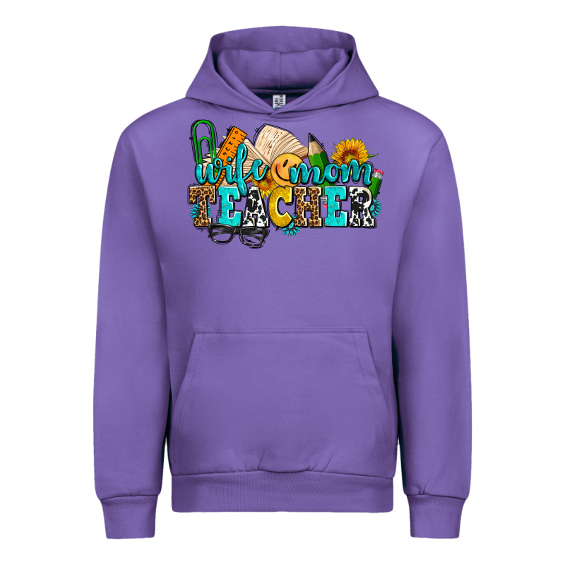 Wife Mom Teacher With Sunflowers Urban Hoodie by AdoDesignShop | Teevron