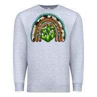 Heather Grey western cactus rainbow Premium Sweatshirt - Zillion Design Studio