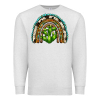 Oatmeal Heather western cactus rainbow Premium Sweatshirt - Zillion Design Studio