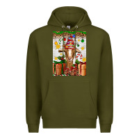 Army Green christmas goat air freshener Premium Hoodie - Artiststas