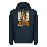 Navy christmas goat air freshener Premium Hoodie - Artiststas