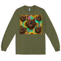 Army Green bear tumbler Long Sleeve Tee - BarkalooDesign