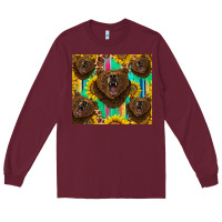Burgundy bear tumbler Long Sleeve Tee - BarkalooDesign