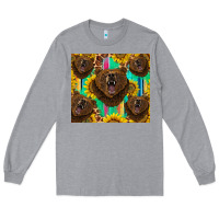 Heather Grey bear tumbler Long Sleeve Tee - BarkalooDesign