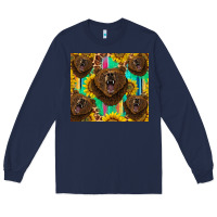 Navy bear tumbler Long Sleeve Tee - BarkalooDesign
