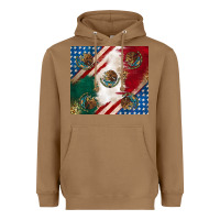 Toasted Coconut American with mexican flag Heavyweight Hoodie - RanaPortraitStore